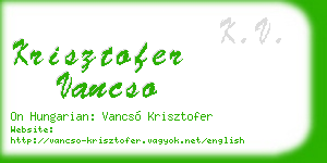 krisztofer vancso business card