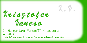 krisztofer vancso business card